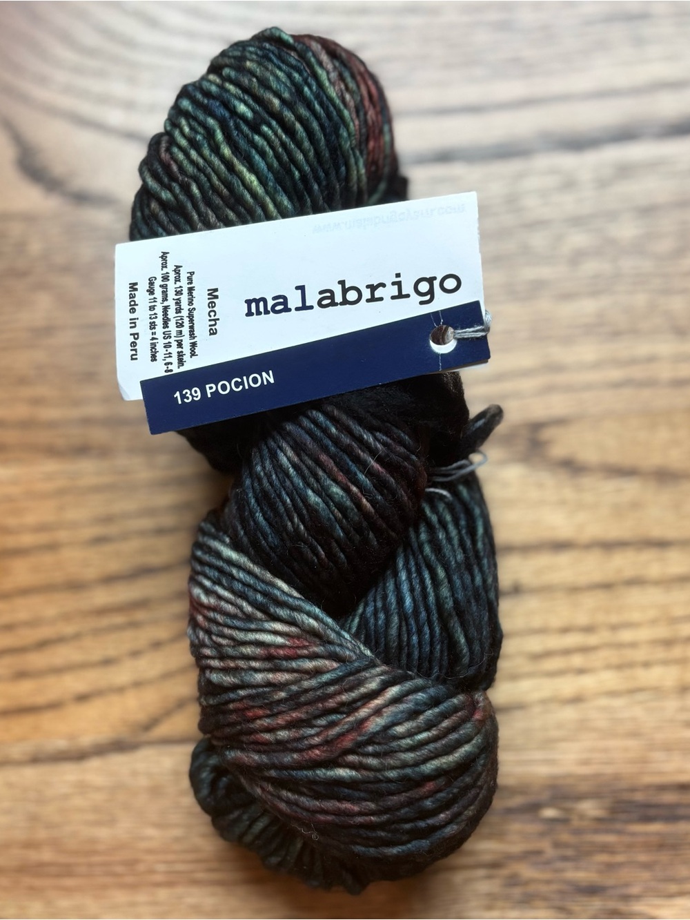 Malabrigo Yarn Mecha 100% Superwash Merino Wool Pocion Single Ply Knit Bulky NWT
